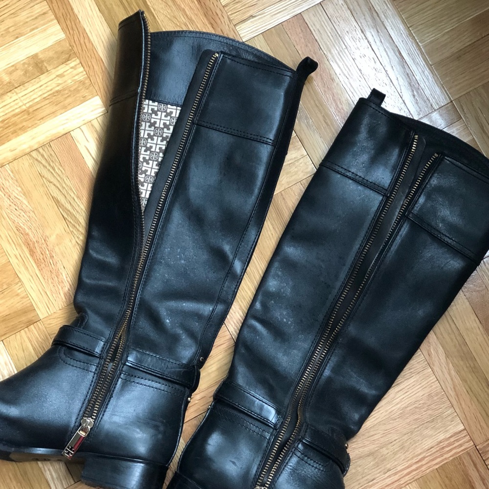 Tory Burch Black Heeled Boots - Picture 2 of 4